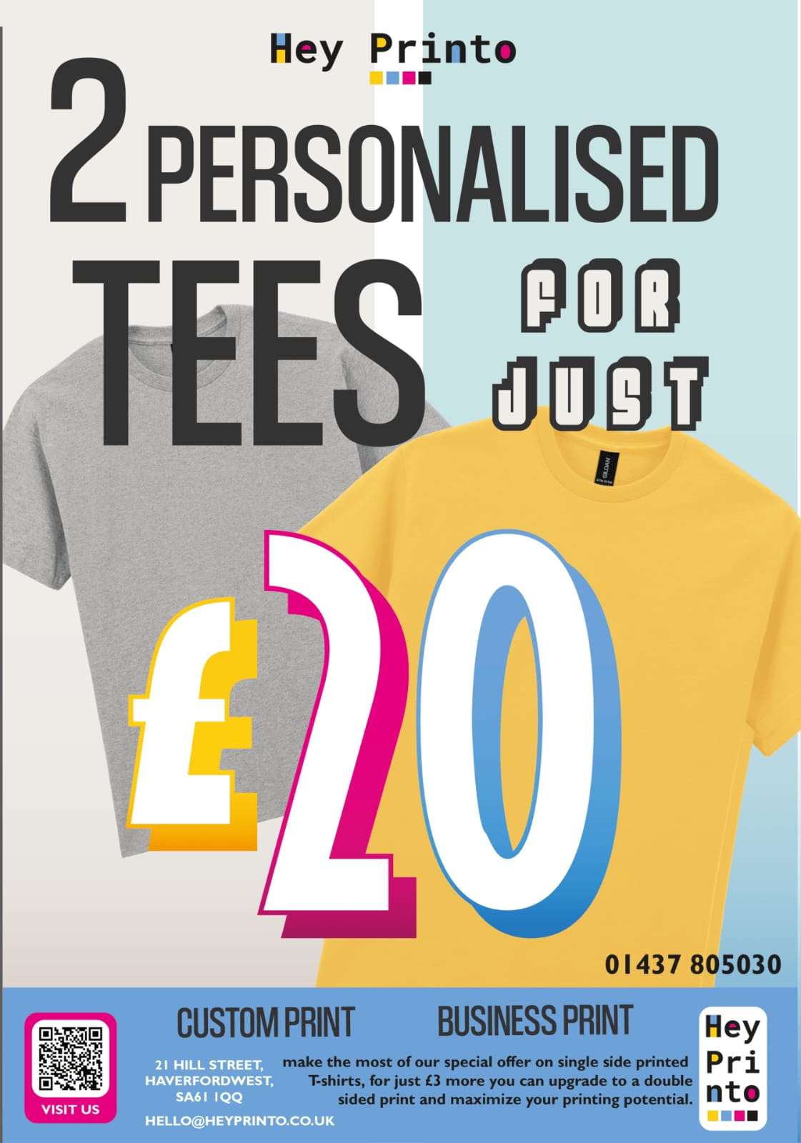 2 X Personalised T-Shirt for just £20