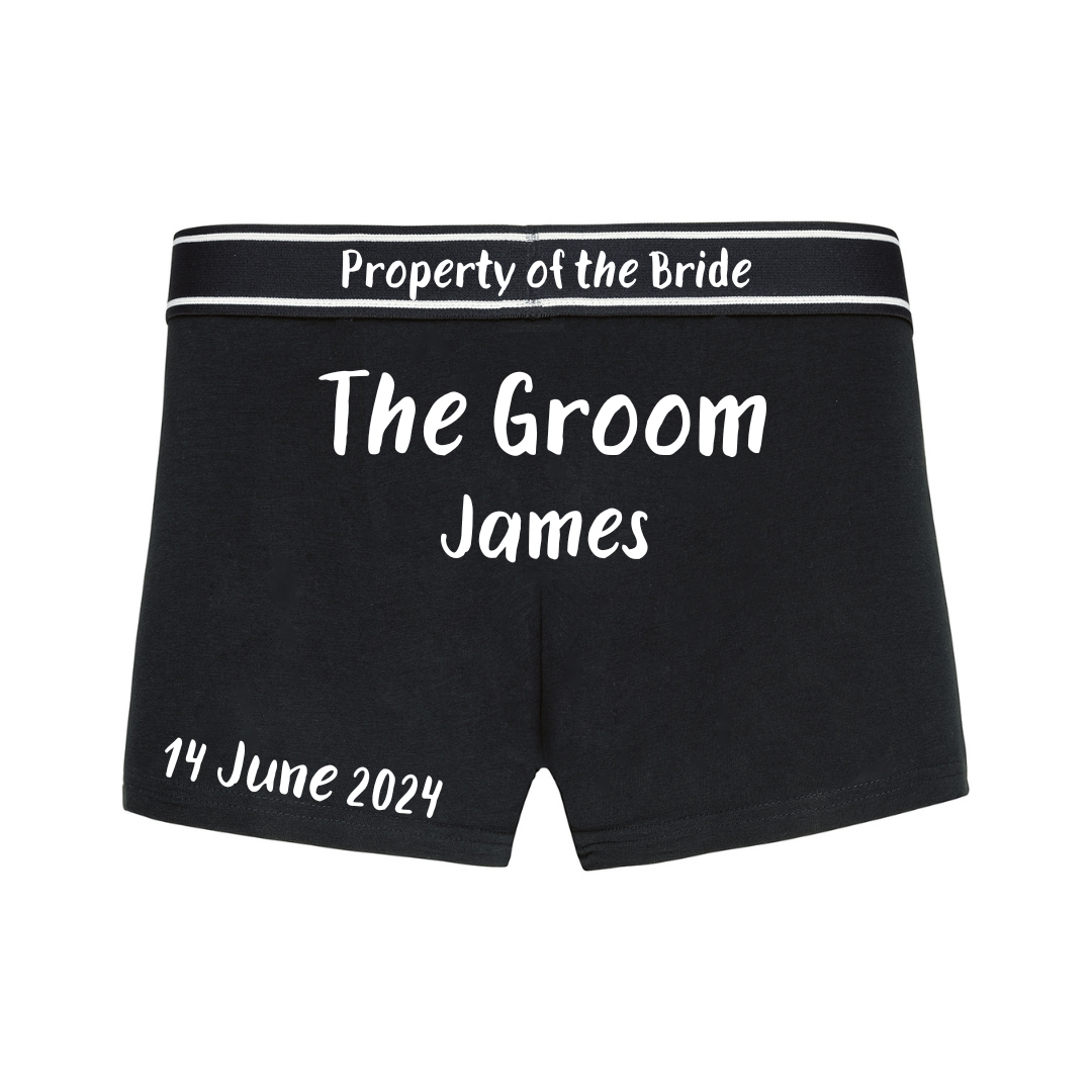 Personalised, Groom, Best Man and Groomsman Boxer shorts,