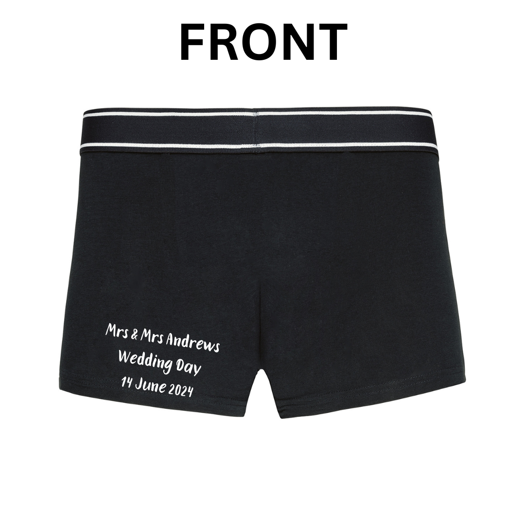 Personalised, Groom, Best Man and Groomsman Boxer shorts,