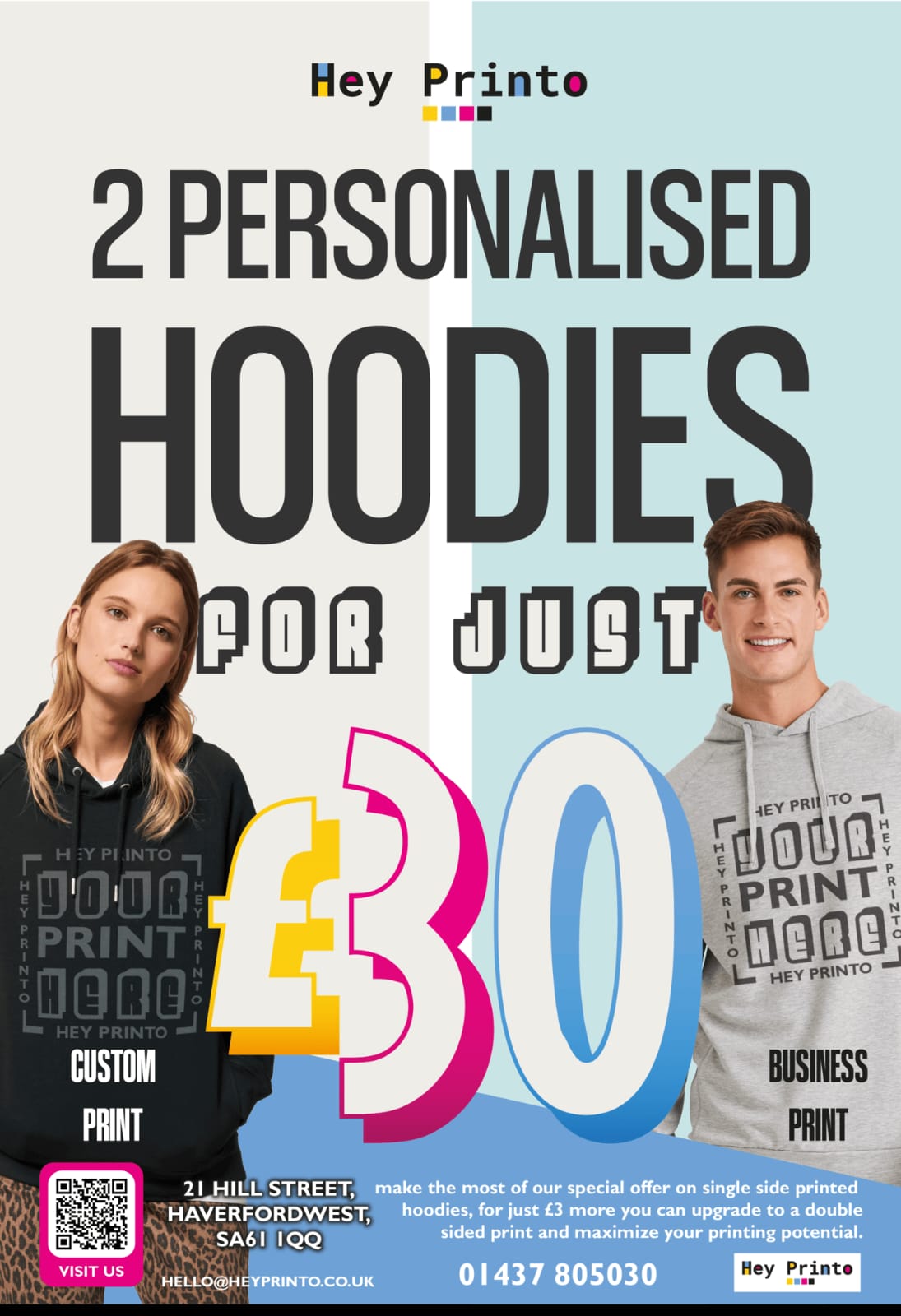 2 X Personalised Hoodies for just £30