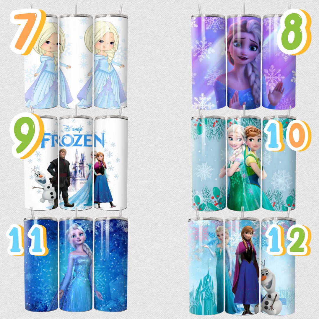 Frozen 20oz Stainless Steel Tumbler with Reuseable Straw - Anna Elsa Olaf Kristoff - Drink Bottle - Perfect Gift - Kids / Men / Women