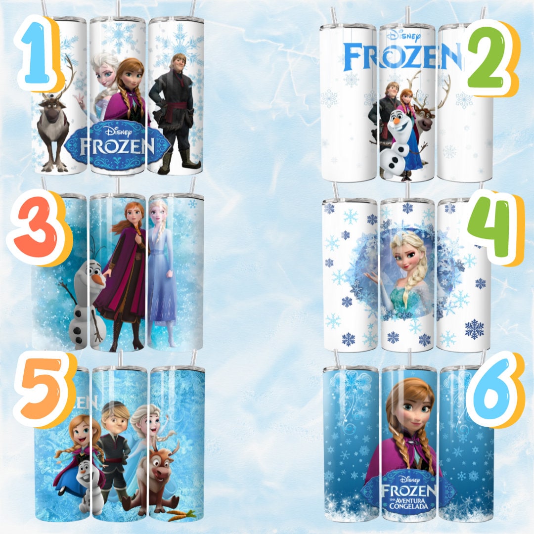 Frozen 20oz Stainless Steel Tumbler with Reuseable Straw - Anna Elsa Olaf Kristoff - Drink Bottle - Perfect Gift - Kids / Men / Women