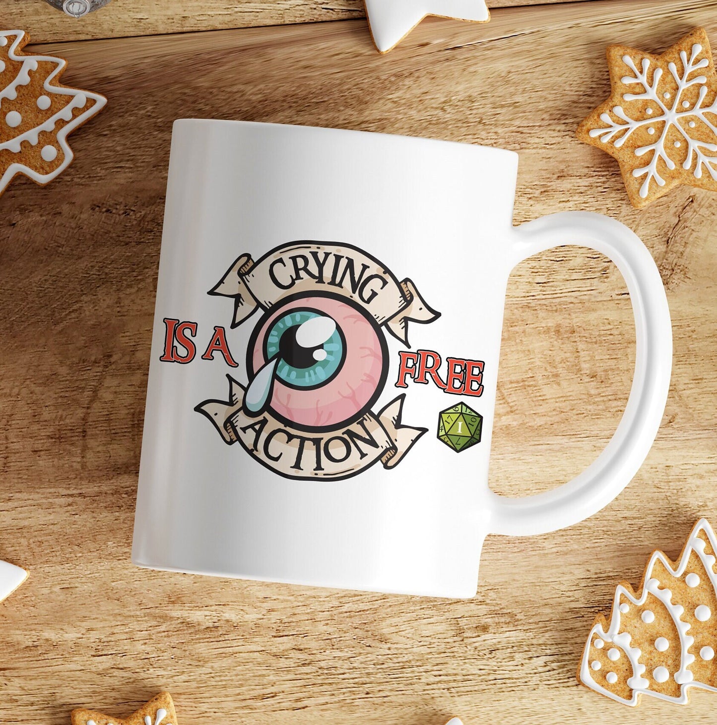 Dnd Mug, Dungeon Master Mug, Dnd Gifts, DM Mug, DnD Prop, DnD Accessories, crying is a free action DnD Mug