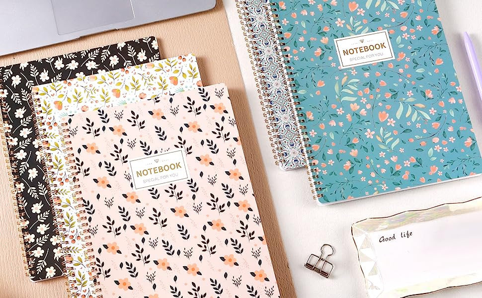 Pack of 5 Decorative Notebooks - Can be individually bought - Floral and Paisley Patterns - Feminine Notepad