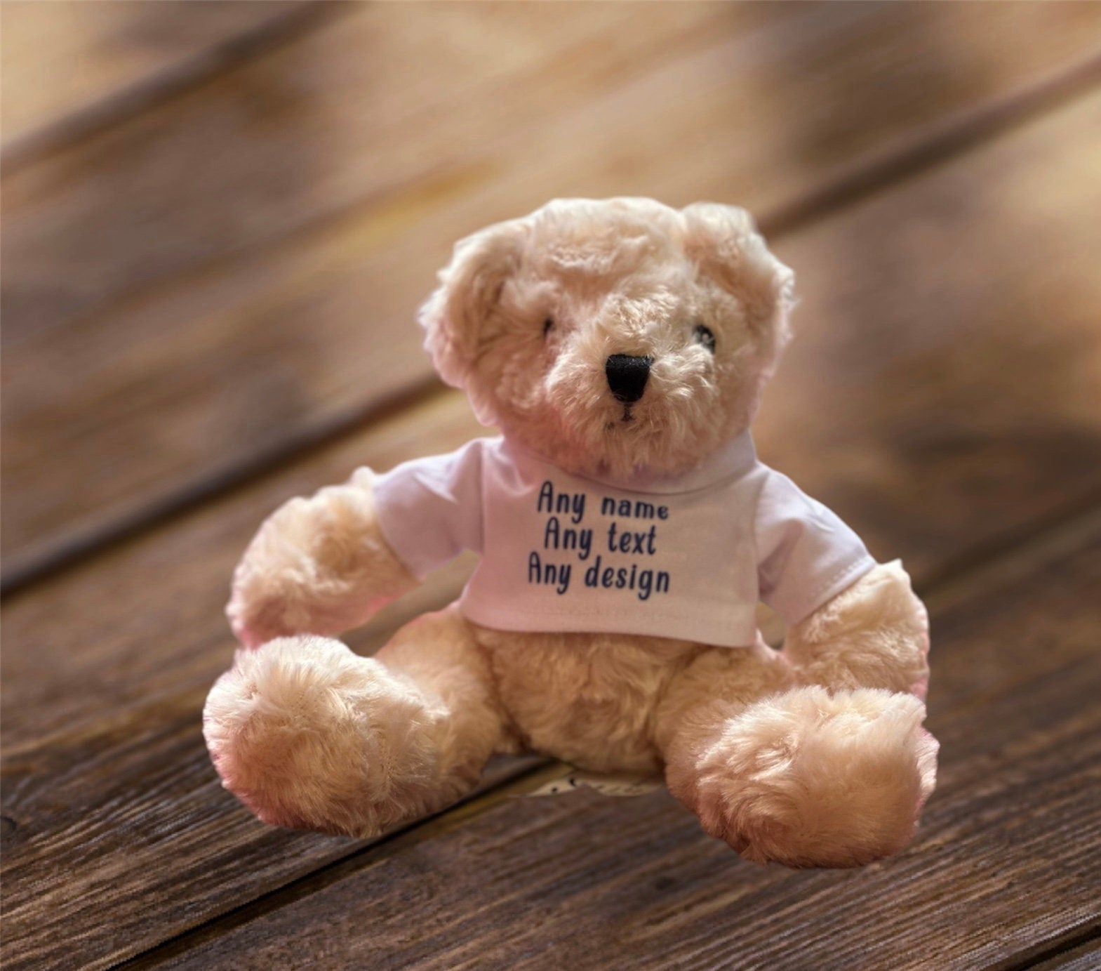 Little Henry 15cm Teddy Bear With Personalised Customisable T-Shirt - Add Any Photo/Design/Text