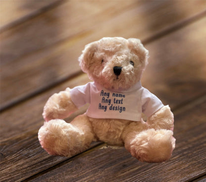 Little Henry 15cm Teddy Bear With Personalised Customisable T-Shirt - Add Any Photo/Design/Text