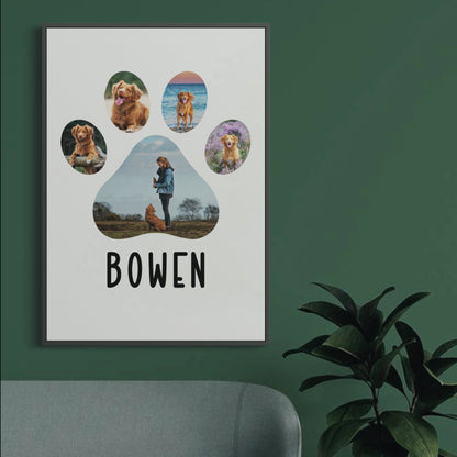 Dog "Paw" Print- pet print- dog photo print- paw photo print - With name- Personalised- Custom print- Digital- A4- A3- Framed- Home Decor