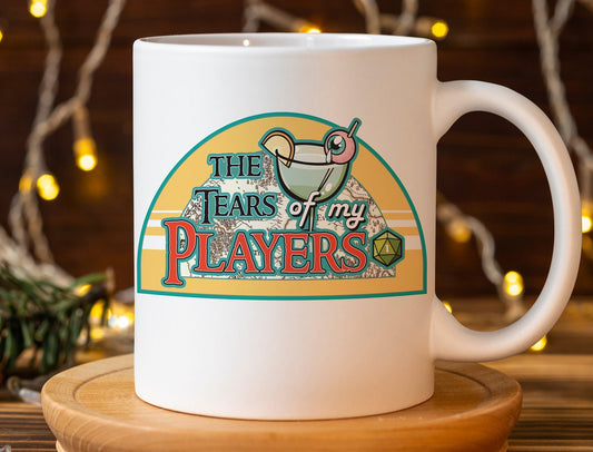 dnd mug, white ceramic sublimated design mug, dungeon master mug, dnd gifts, DM mug, dnd prop, dnd accessories.