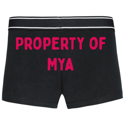 Valentines Boxer shorts -Property Of... - Valentines Gift For Him - Personalisable