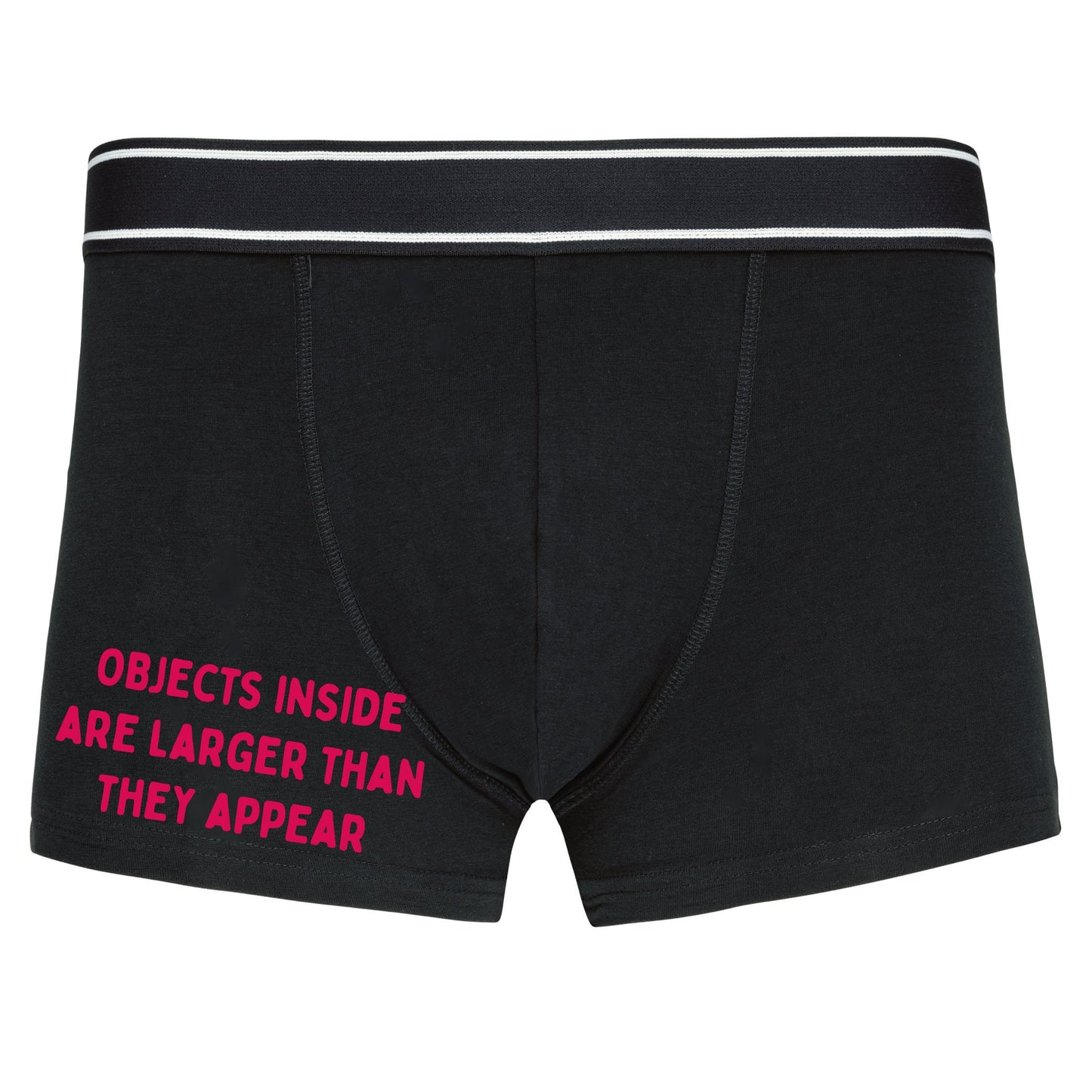 Valentines Boxer shorts - Objects inside are larger than they Appear - Valentines Gift For Him - Innuendo