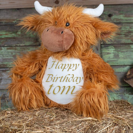 Mumbles Personaliseable Highland Cow Teddy Bear