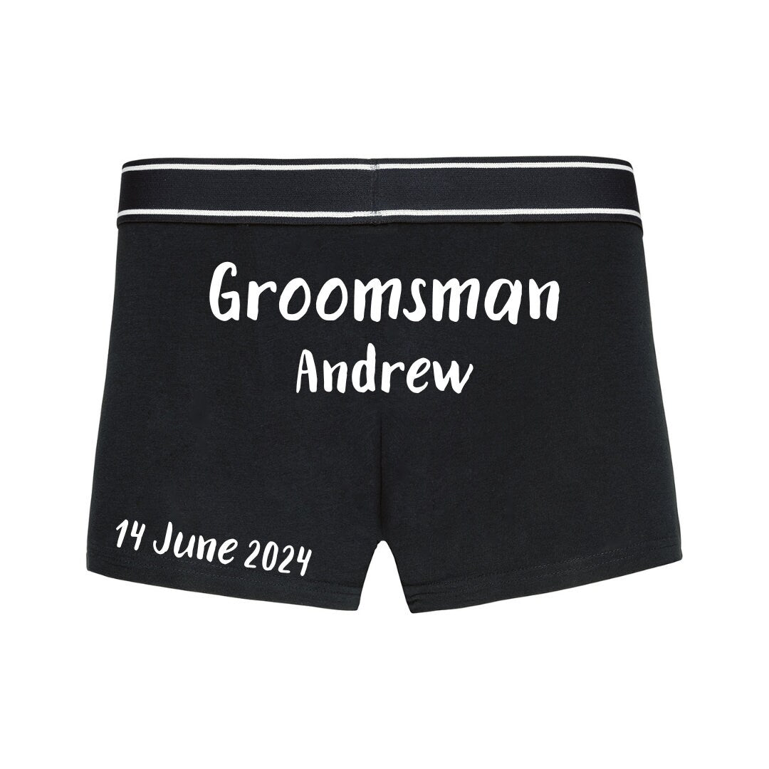 Personalised,Groom, Best Man and Groomsman Boxer shorts,