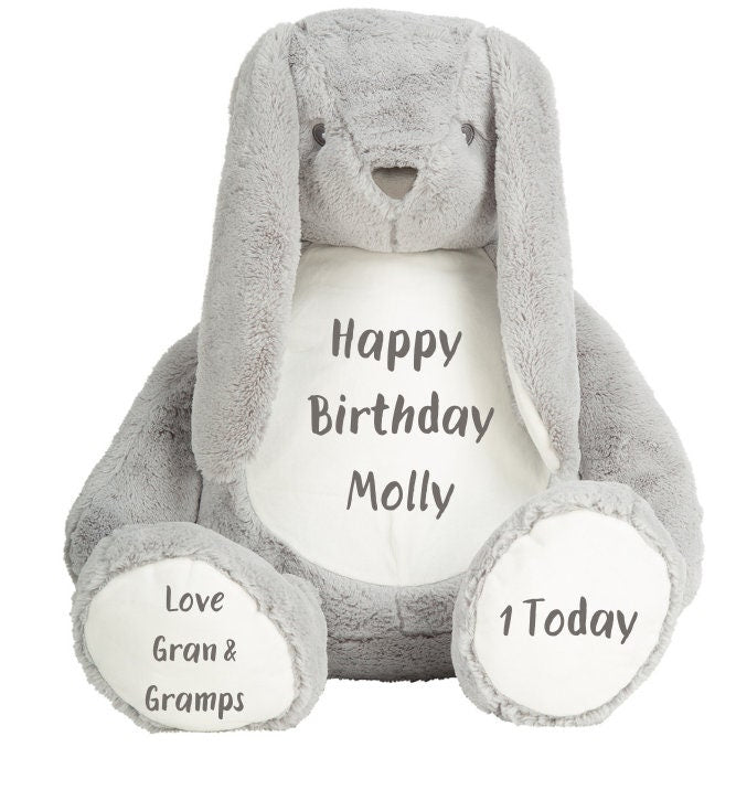 Mumbles Giant Zippie Bunny Personalise With Your Own Message