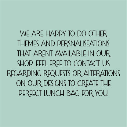 Personalised Children's Lunch Bag | Back to School Lunch Bag | Pink Girls Lunch Bag | Unicorn Flower Crown Lunch Bag