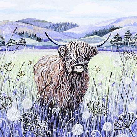 Highland Cow Blank Greeting Card