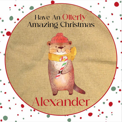 PREMIUM Personalised Santa Sack and Stockings | Santa Sack | Santa Stocking | Presents | Xmas | Custom Name | Otterly Amazing Christmas