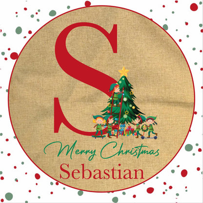Personalised Santa Sack and Stockings | Santa Sack | Santa Stocking | Presents | Keepsake | Xmas | Custom Name | Letter & Tree