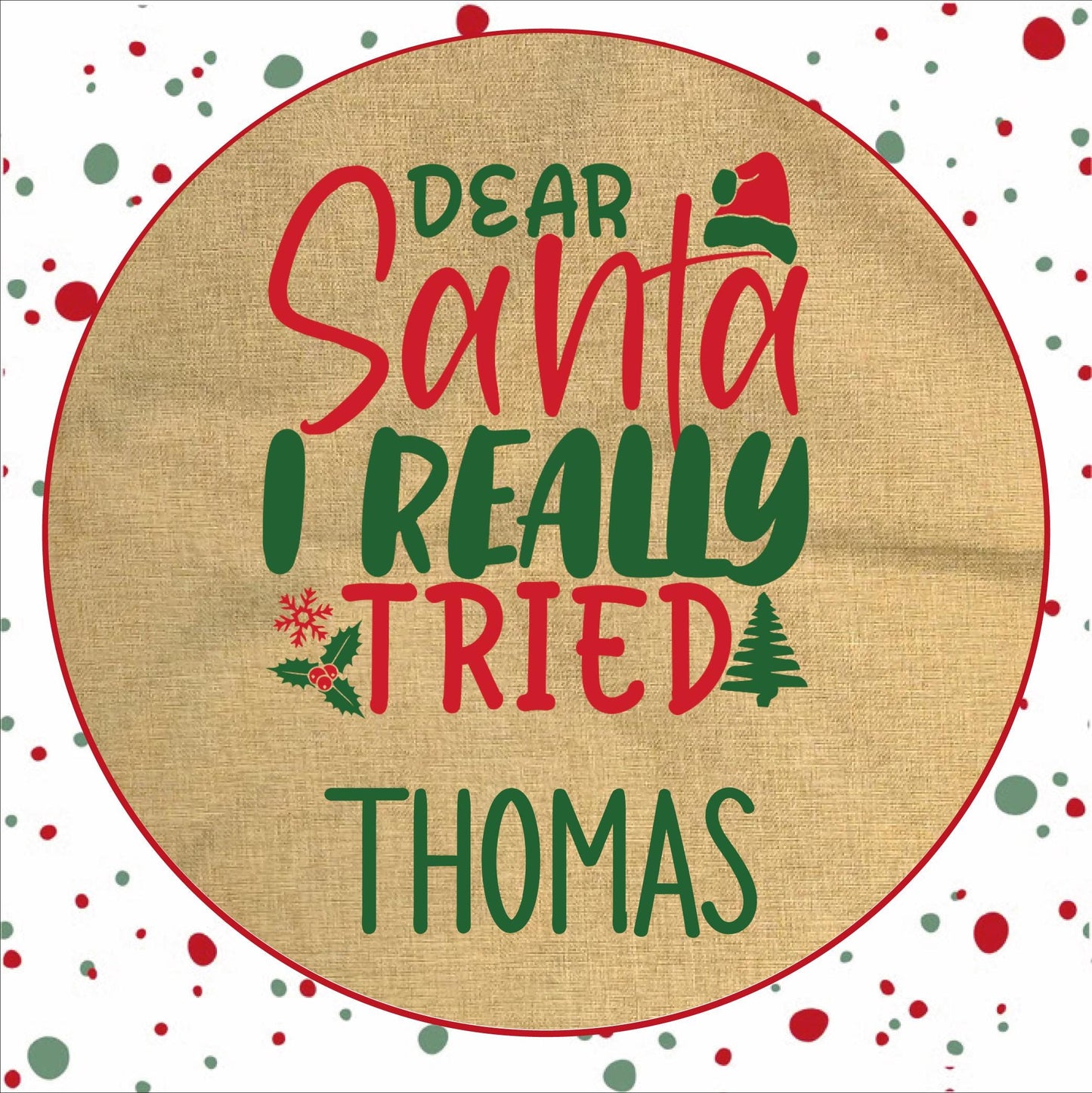 Personalised Santa Sack and Stockings | Santa Sack | Santa Stocking | Presents | Xmas | Gifts | Customise Name | Santa I Tried