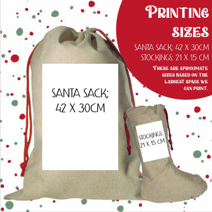 Personalised Santa Sack and Stockings | Santa Sack | Santa Stocking | Presents | Xmas | Gifts | Customise Name | Special Delivery
