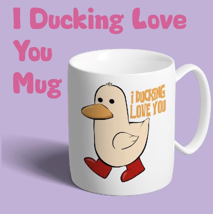 I Ducking Love You Mug - Personalised Gift, Valentine's Day Gift, Anniversary Gift, Birthday Gift, Romantic Gift