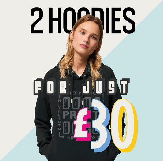 Two hoodies - Any Design - Any Text - Any Image - Two Hoodies For 30