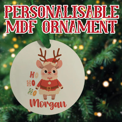 Christmas Tree Ornament - Personalised - MDF Hanging Tree Decoration - Children's - First Christmas - Xmas Ornament - Custom Name & Message