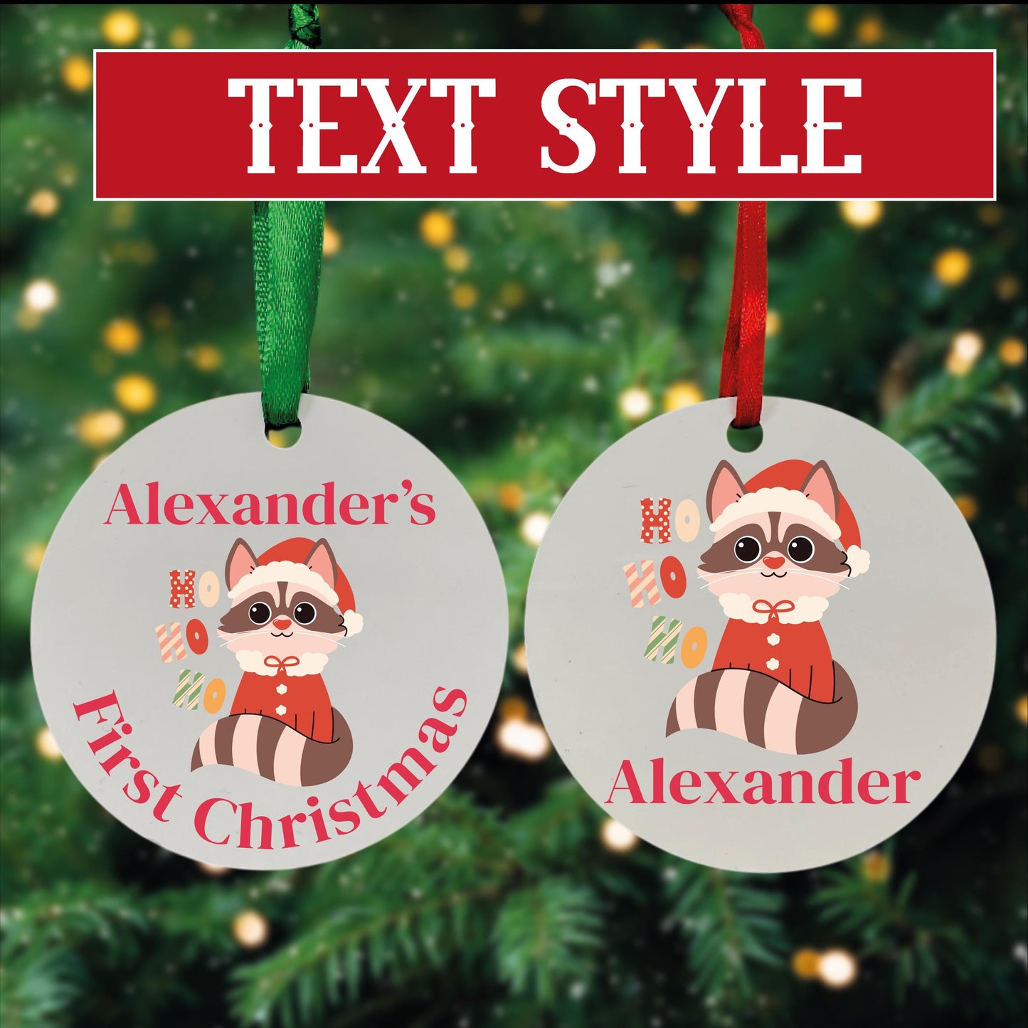 Christmas Tree Ornament - Personalised - MDF Hanging Tree Decoration - Children's - First Christmas - Xmas Ornament - Custom Name & Message