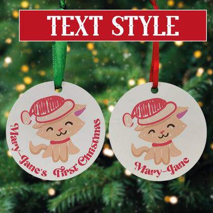 Christmas Tree Ornament - Personalised - MDF Hanging Tree Decoration - Children's - First Christmas - Xmas Ornament - Custom Name & Message