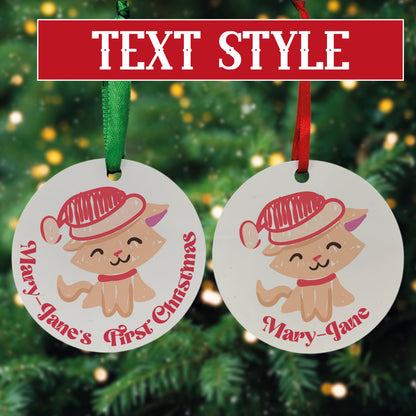 Christmas Tree Ornament - Personalised - MDF Hanging Tree Decoration - Children's - First Christmas - Xmas Ornament - Custom Name & Message