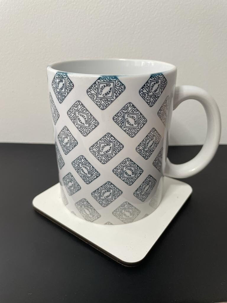 Custard Cream ~ MUG ~ chocolate biscuits novity mug