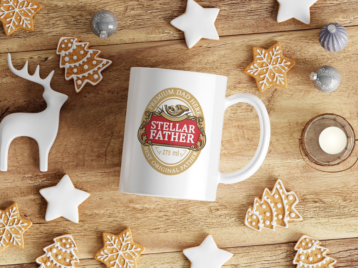 Stellar Farther Novelty White 11oz Ceramic Mug - Christmas- Birthday-Furthers Day - Ideal Gift
