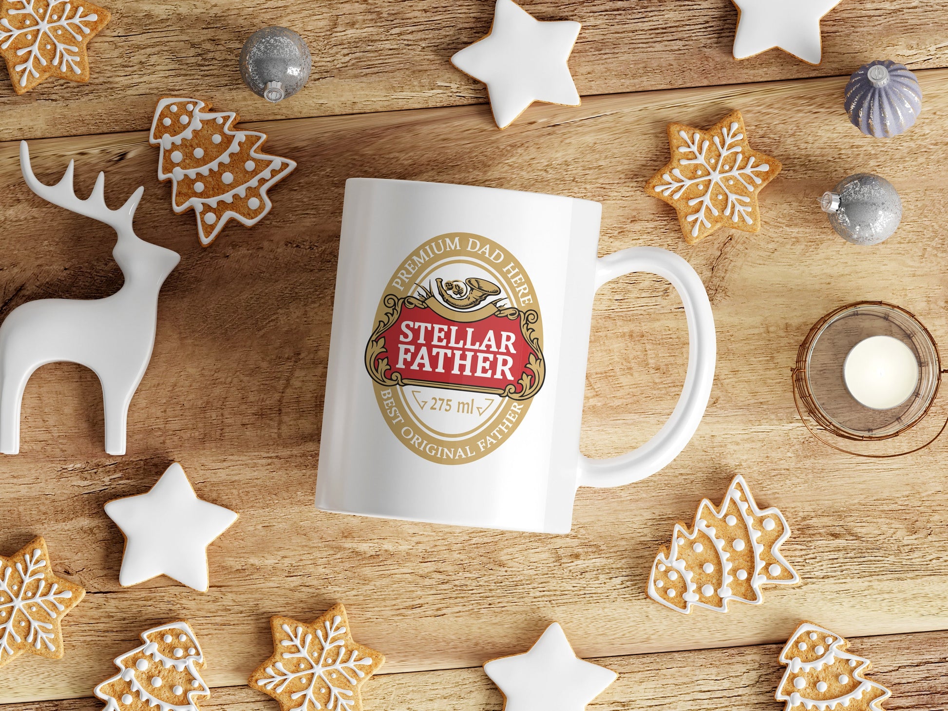 Stellar Farther Novelty White 11oz Ceramic Mug - Christmas- Birthday-Furthers Day - Ideal Gift