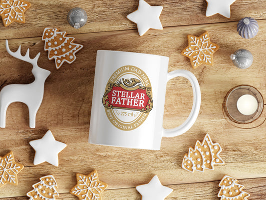 Stellar Farther Novelty White 11oz Ceramic Mug - Christmas- Birthday-Furthers Day - Ideal Gift
