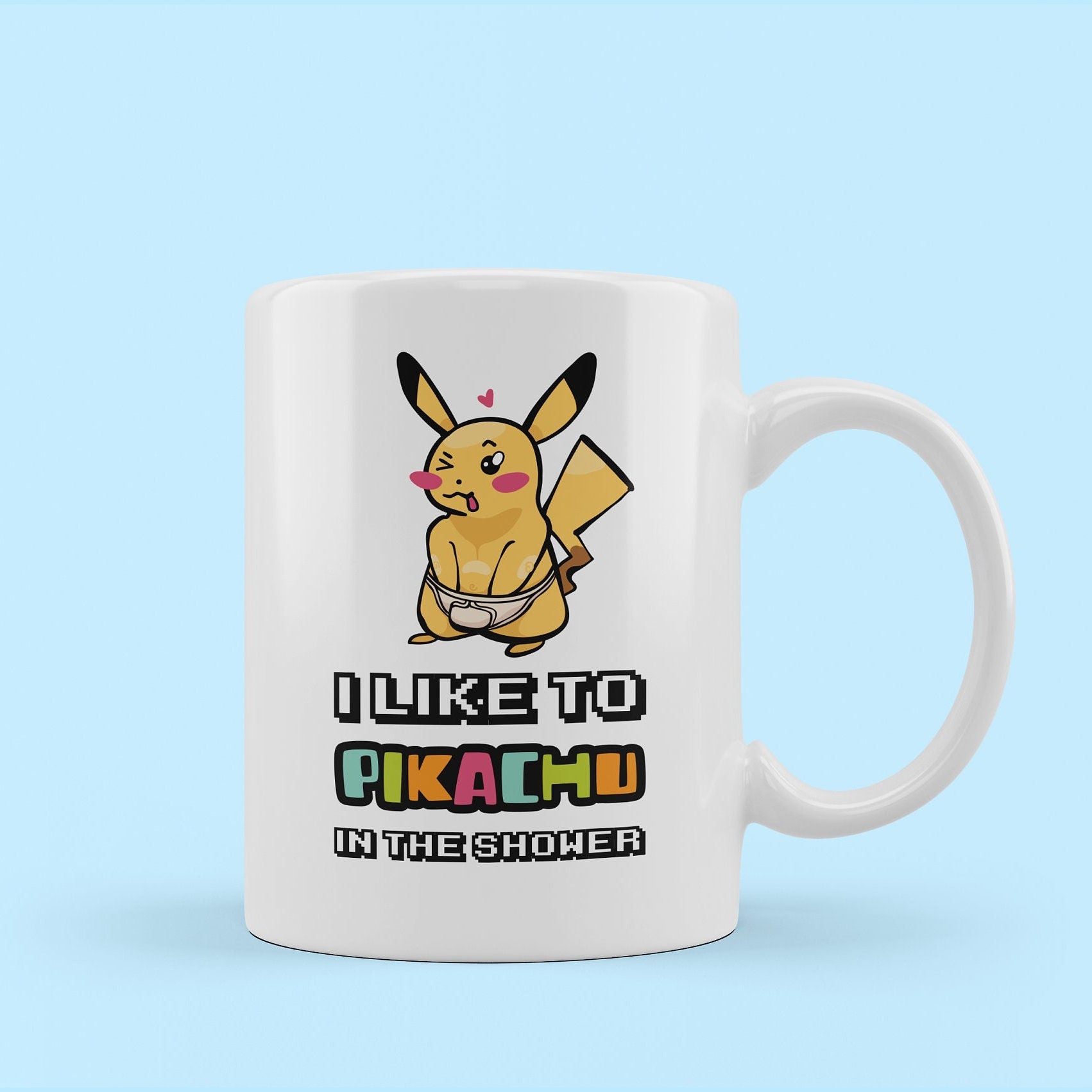 i like topikachu in the shower sexy illustration rude mug for valentines day